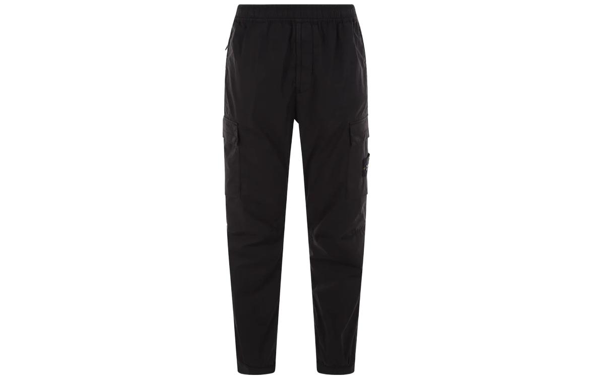 STONE ISLAND Logo Patch Stretch Cargo Pants Men Black 101531303-A0029
