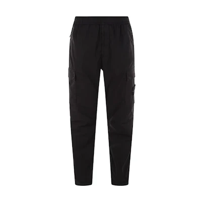 STONE ISLAND Logo Patch Stretch Cargo Pants Men Black 101531303-A0029