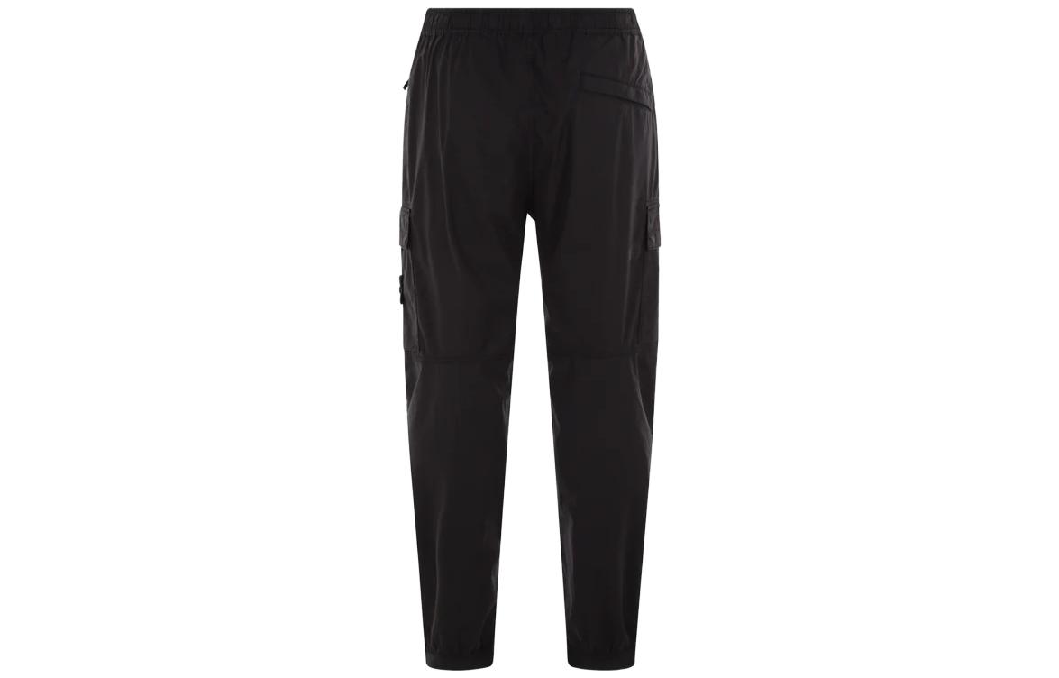 Lookbook STONE ISLAND 徽标补丁黑色男士弹力工装裤 101531303-A0029
