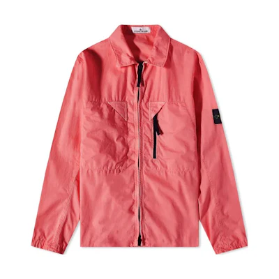 Stone Island Logo Patch Zip-Up Collar Jacket Men’s Pink Long Sleeve 7815106WN-V0187
