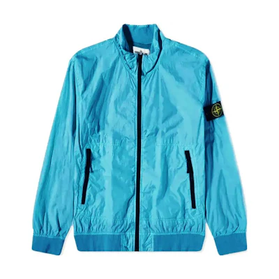 Stone Island Logo Patch Zip-Up Jacket Sky Blue Long Sleeve Outerwear 781542822-V0042