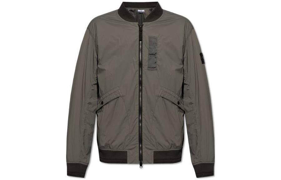 Stone Island Logo Patch Zip Jacket Military Green 8015405250-V0059