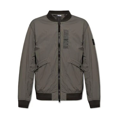 Stone Island Logo Patch Zip Jacket Military Green 8015405250-V0059