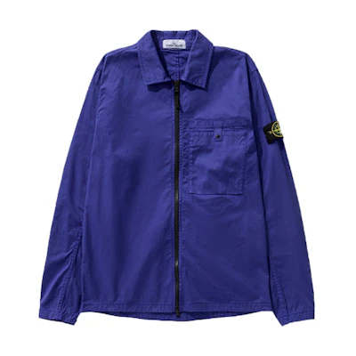 STONE ISLAND Logo Pocket Jacket Blue Stylish Outerwear. 761512619-V0022