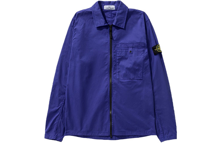 STONE ISLAND Logo Pocket Jacket Blue  Stylish Outerwear. 761512619-V0022 圖 2