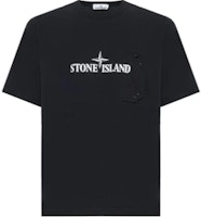 STONE ISLAND Logo Print Crew Neck Short Sleeve T-Shirt Black 811521079-V0029 STONE ISLAND Logo Print Crew Neck Short Sleeve T-Shirt Black 811521079-V0029