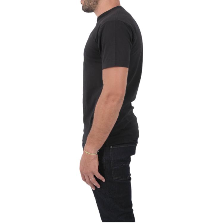 Purchase STONE ISLAND Logo Cetak Krew Leher T-Shirt Hitam 81152NS91-V0029