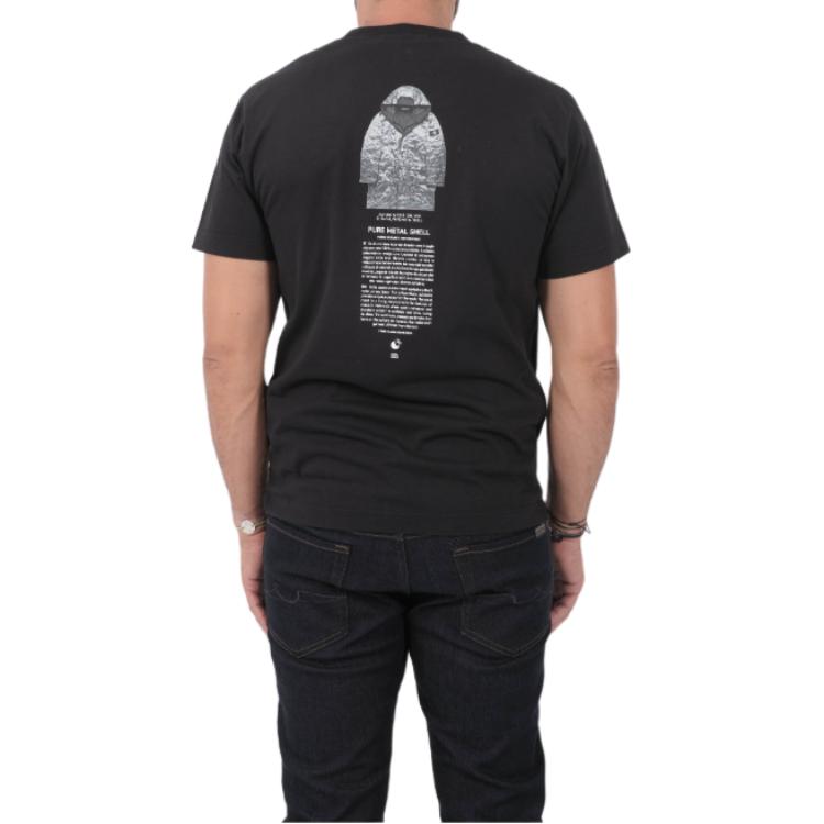 Details for STONE ISLAND Logo Cetak Krew Leher T-Shirt Hitam 81152NS91-V0029