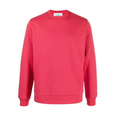 Stone Island Logo Print Crewneck Long Sleeve Sweatshirt Red - 7715631G5-V0010