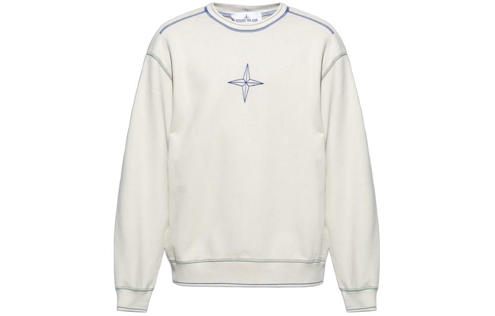 Stone Island Logo Print Crewneck Long Sleeve Sweatshirt Men’s Grey 791560778-V0097