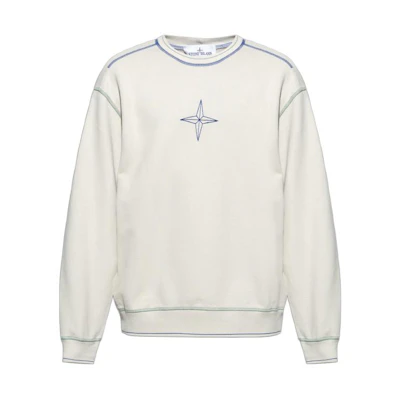 Stone Island Logo Print Crewneck Long Sleeve Sweatshirt Men’s Grey 791560778-V0097