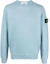 Buy STONE ISLAND Logo Print Crewneck Loose Fit Long Sleeve Sweatshirt Light Blue Men 791562420-V0041
