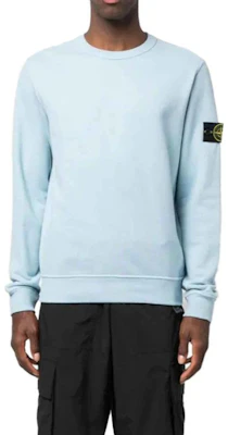 STONE ISLAND Logo Print Crewneck Loose Fit Long Sleeve Sweatshirt Light Blue Men 791562420-V0041 Order STONE ISLAND Logo Print Crewneck Loose Fit Long Sleeve Sweatshirt Light Blue Men 791562420-V0041