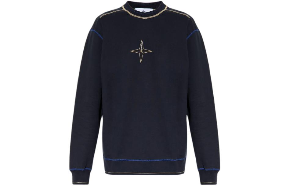STONE ISLAND Logo Print Crewneck Pullover Long Sleeve Sweatshirt Men Blue 791560778-V0020 圖 2