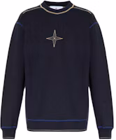 Order STONE ISLAND Logo Print Crewneck Pullover Long Sleeve Sweatshirt Men Blue 791560778-V0020