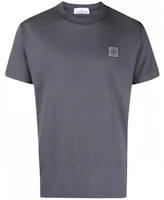 STONE ISLAND Logo Print Crewneck Short Sleeve T-Shirt Men Grey White 791523757-V0062 STONE ISLAND Logo Print Crewneck Short Sleeve T-Shirt Men Grey White 791523757-V0062