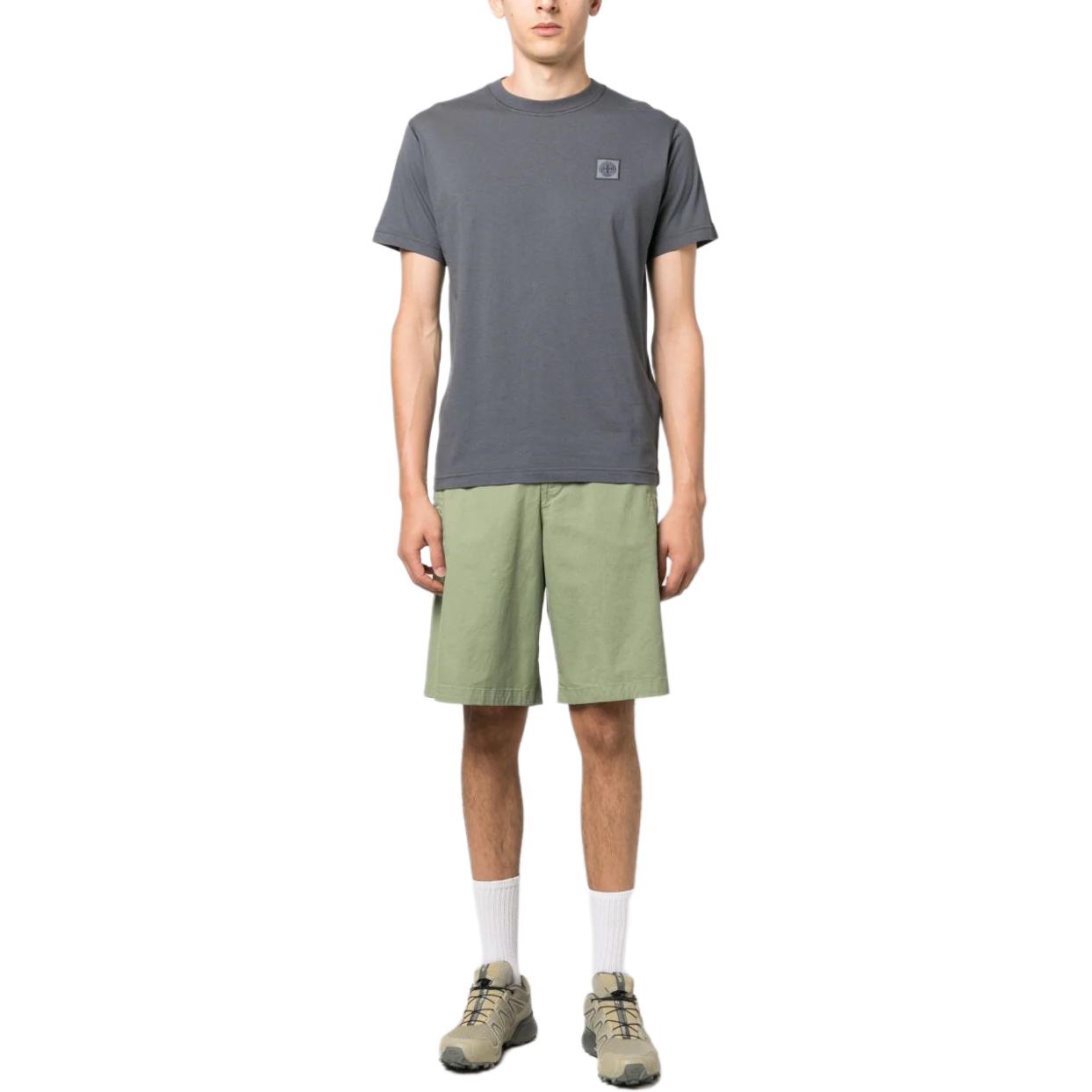 STONE ISLAND Logo Print Crewneck Short Sleeve T-Shirt Men Grey White 791523757-V0062 圖 3