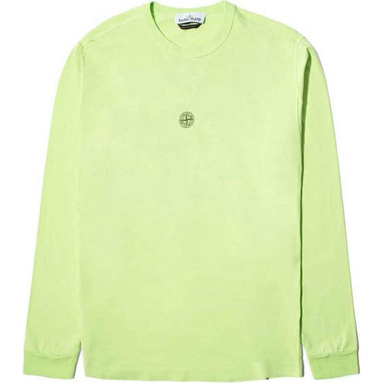 Stone Island Logo Print Crewneck Sweatshirt Pistachio Green 711523484-V0051