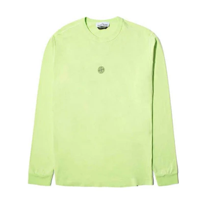 Stone Island Logo Print Crewneck Sweatshirt Pistachio Green 711523484-V0051