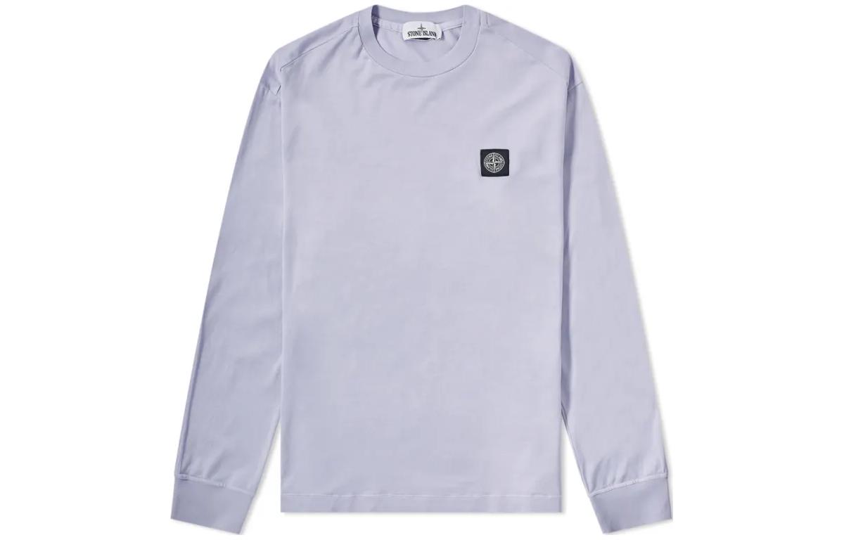 Stone Island Logo Print Crewneck Sweatshirt Purple 701522713-V0047