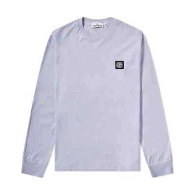 Stone Island Logo Print Crewneck Sweatshirt Purple 701522713-V0047