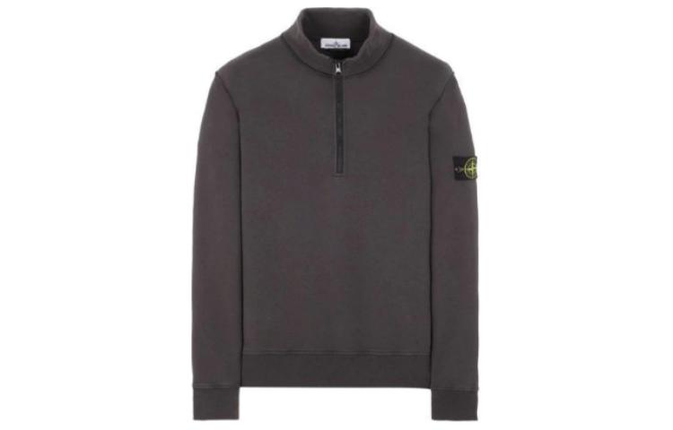 Stone Island Logo Print Half-Zip Sweatshirt Light Brown长期 801561951-V0065