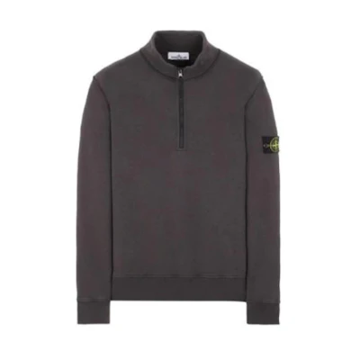 Stone Island Logo Print Half-Zip Sweatshirt Light Brown长期 801561951-V0065