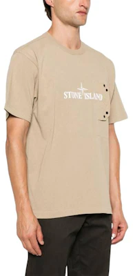Stone Island Logo Print Loose Fit Beige Short Sleeve T-Shirt for Men 811521079-V0094 Purchase Stone Island Logo Print Loose Fit Beige Short Sleeve T-Shirt for Men 811521079-V0094