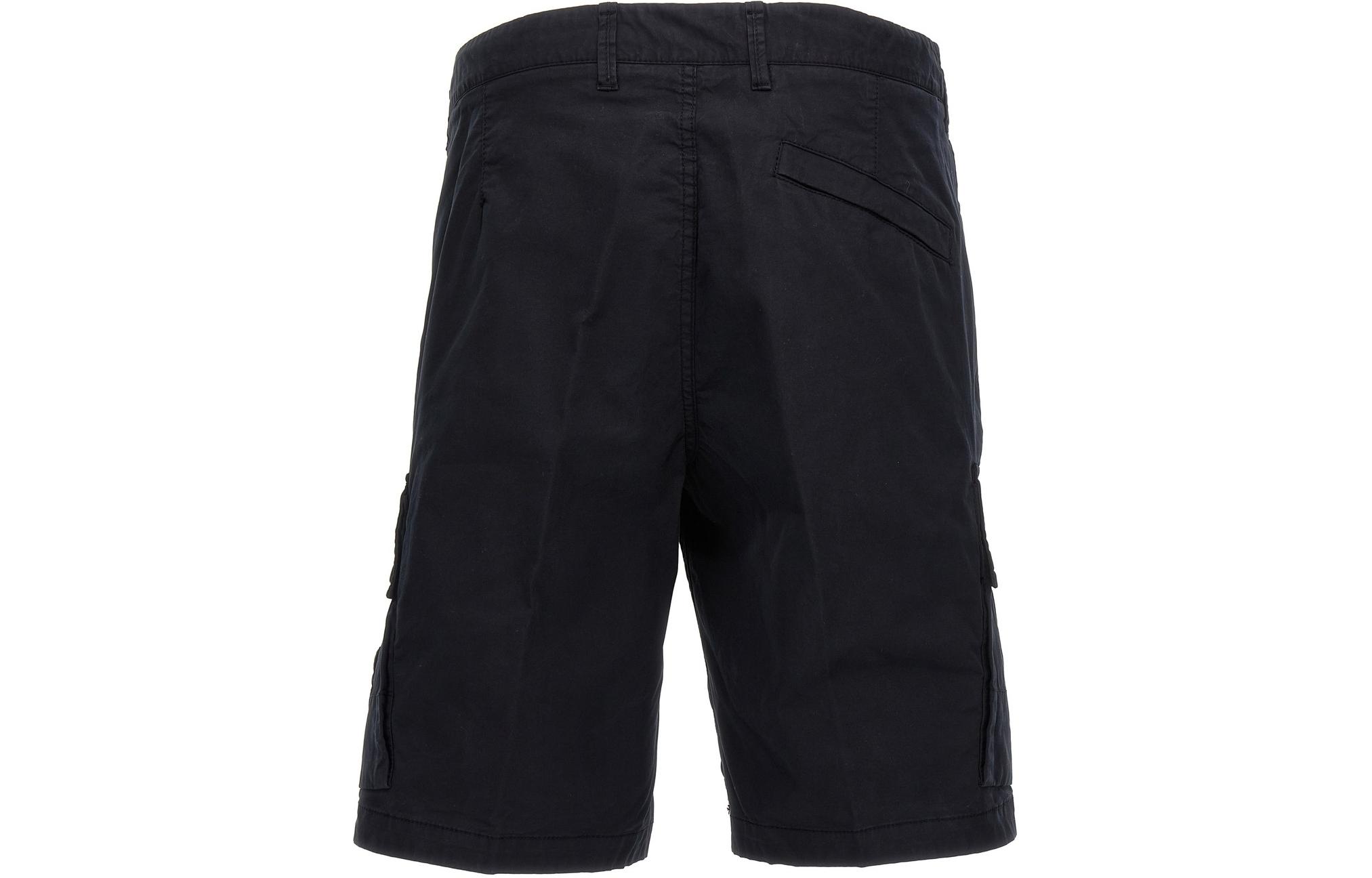 Lookbook STONE ISLAND Celana Pendek Pria Navy Blue Santai dengan Logo Print. 8015L1110-A0020