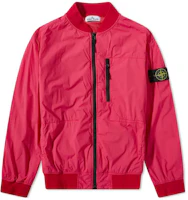 Stone Island Logo Print V-Neck Zip-Up Jacket Red - Long Sleeve 761541331-V0087 Stone Island Logo Print V-Neck Zip-Up Jacket Red - Long Sleeve 761541331-V0087