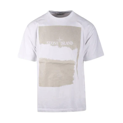 STONE ISLAND Logo Printed Crew Neck Short Sleeve T-Shirt White 80152RC90-V0001