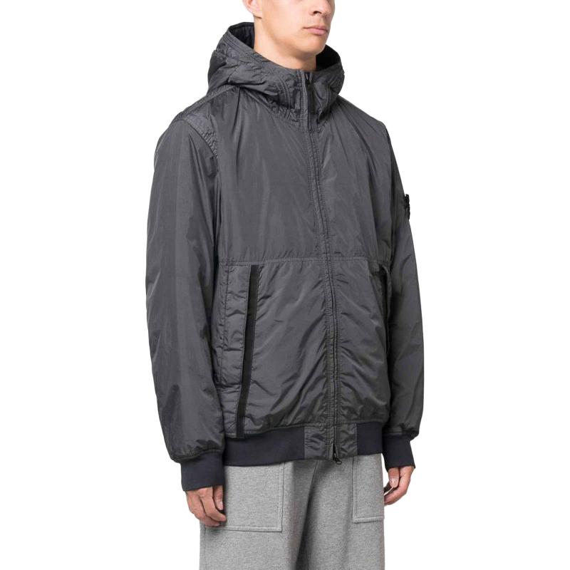 STONE ISLAND Logo Printed Zip-Up Hoodie Jacket Men’s Grey. 791540823-V0062 圖 5