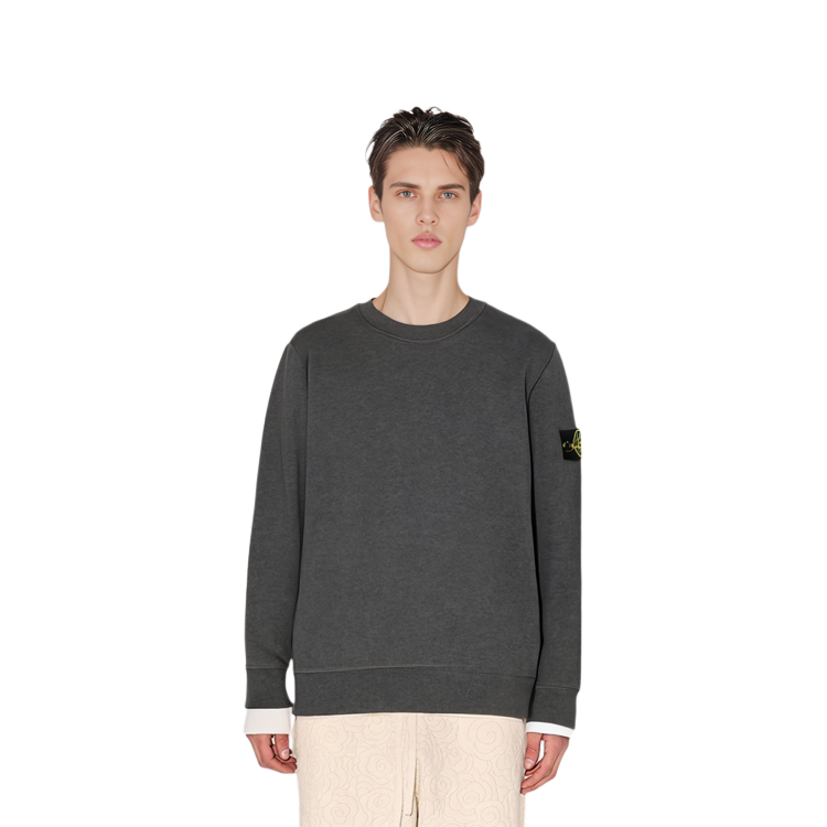 Stone Island Logo Pullover Crewneck Sweatshirt  Grey. 751563020-V0M67 圖 5
