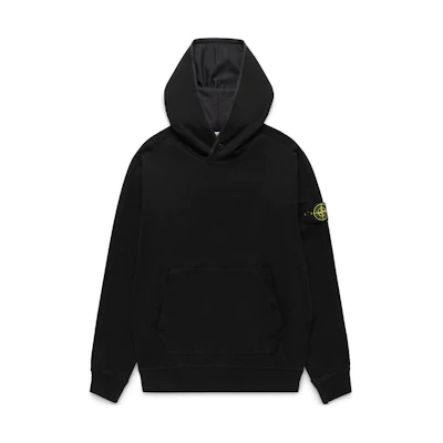 Stone Island Logo Pullover Hoodie Black 801565052-V0029