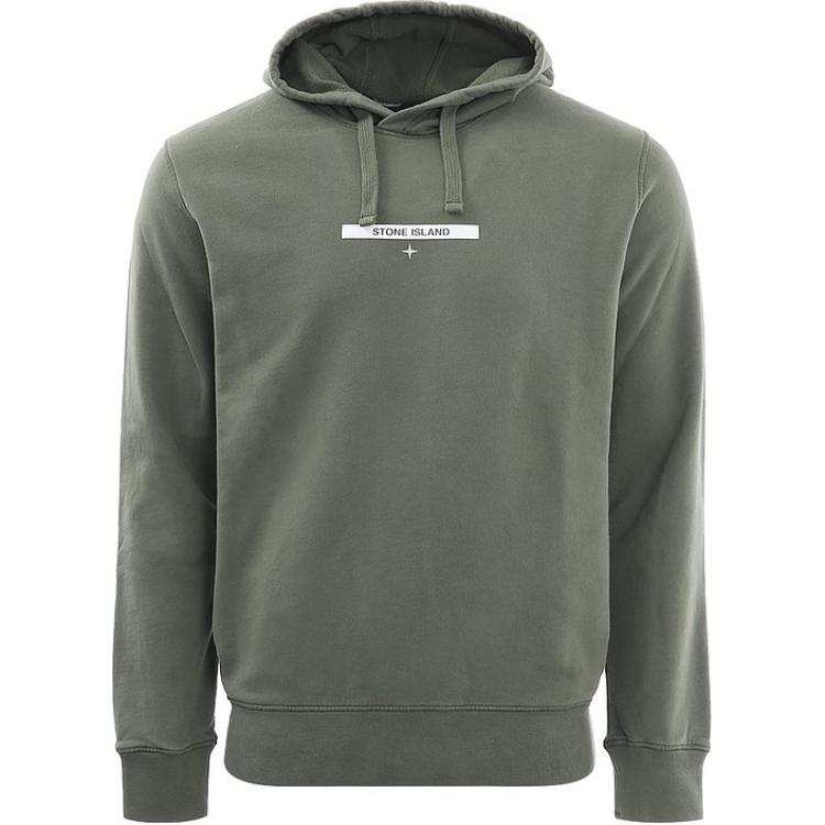 Stone Island Logo Pullover Hoodie Green Long Sleeve Sweater 751565685-V0055