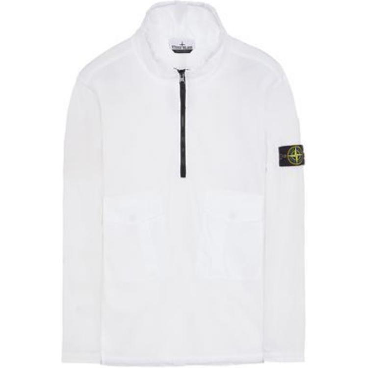 Stone Island Logo Pullover Sweatshirt White 781510705-V0001