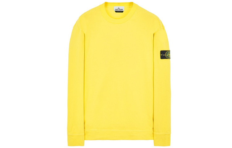 Stone Island Logo Pullover Sweatshirt Yellow - 761563750-V0030