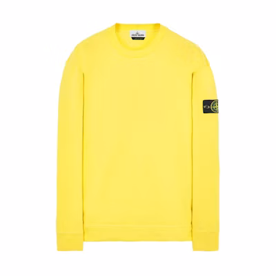 Stone Island Logo Pullover Sweatshirt Yellow - 761563750-V0030
