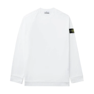 Stone Island Logo Round Neck Pullover Sweatshirt Unisex White 801564750