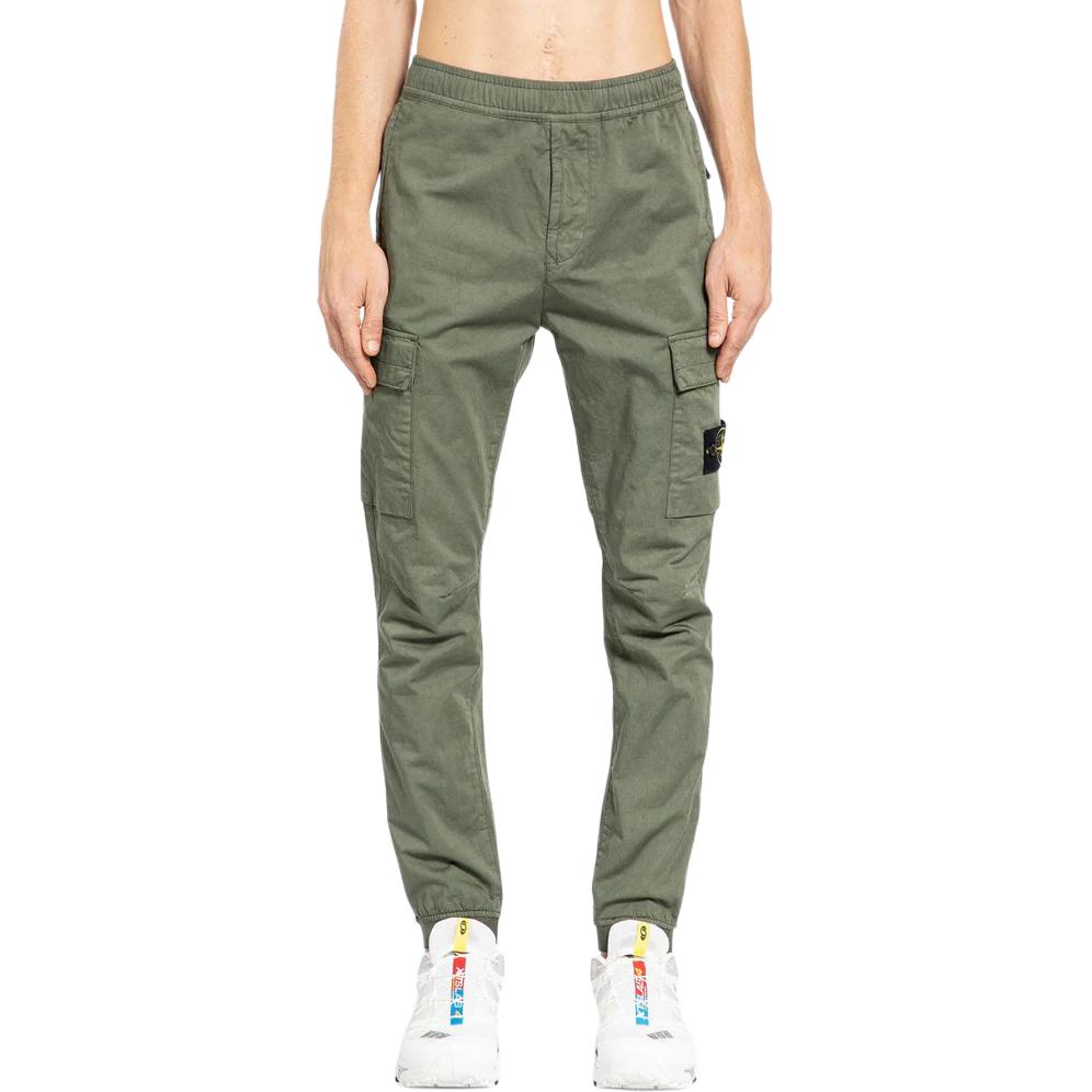 Lookbook STONE ISLAND 徽標修身錐形休閒長褲 男士 綠色 811531314-V0059