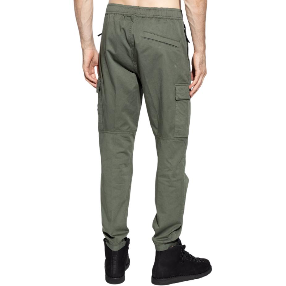 Details for STONE ISLAND 徽標修身錐形休閒長褲 男士 綠色 811531314-V0059