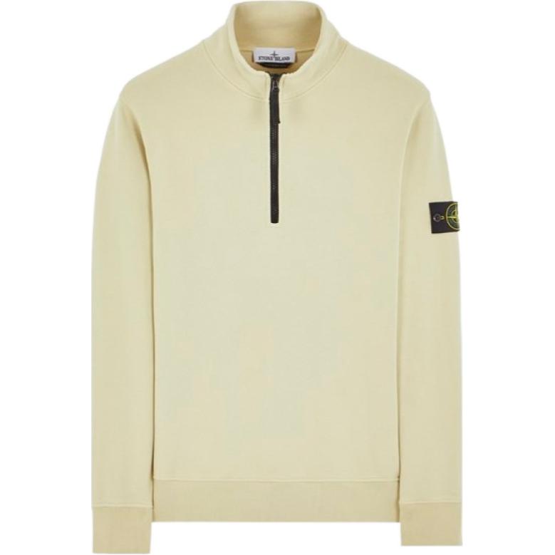 Stone Island Logo Stand Collar Long Sleeve Sweatshirt Beige 801561951-V0091