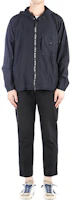 Stone Island Logo Trim Hooded Zip Jacket Navy Blue - 7615428E1-V0020 Stone Island Logo Trim Hooded Zip Jacket Navy Blue - 7615428E1-V0020