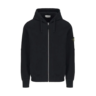 Stone Island Logo Zip-Up Hoodie Jacket Men’s Blue 801563160-V0020