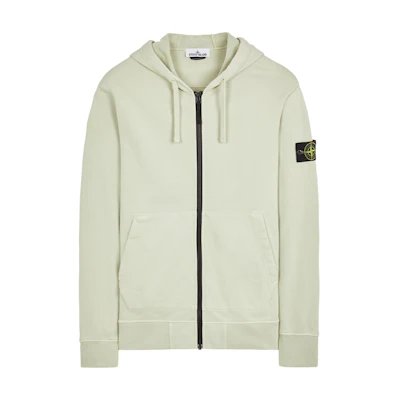 Stone Island Logo Zip-Up Hoodie Jacket Pistachio Green 801564251-V0051