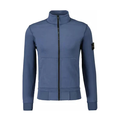 Stone Island Logo Zip-Up Stand Collar Jacket Blue Outerwear 801564351-V0024