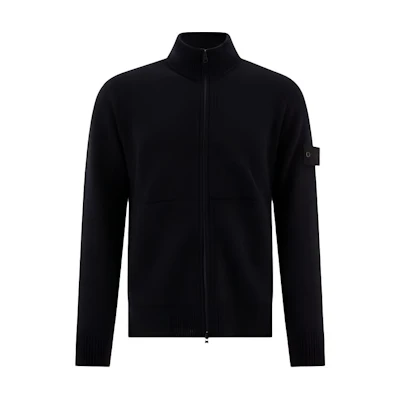 Stone Island Logo Zip-Up Stand Collar Jacket Men’s Navy Blue 8115572FA-V0020