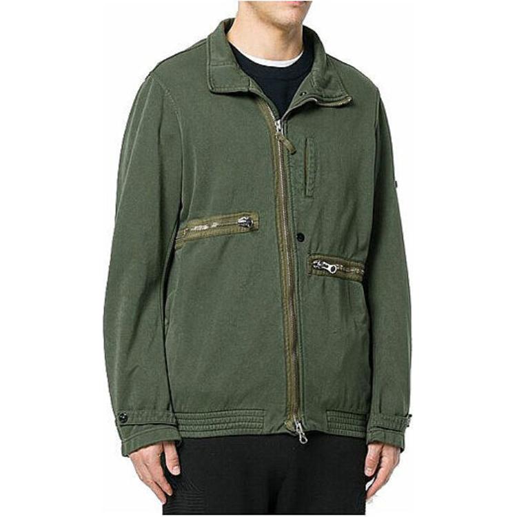 Stone Island Logo Zip Collar Jacket Green  Outerwear 671941001-V0054 圖 4