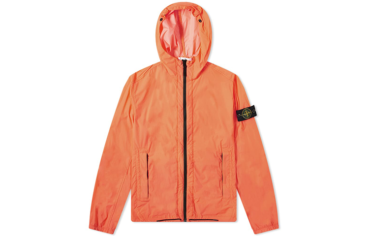 Stone Island Long Sleeve Hooded Jacket Orange 721543831-V0037