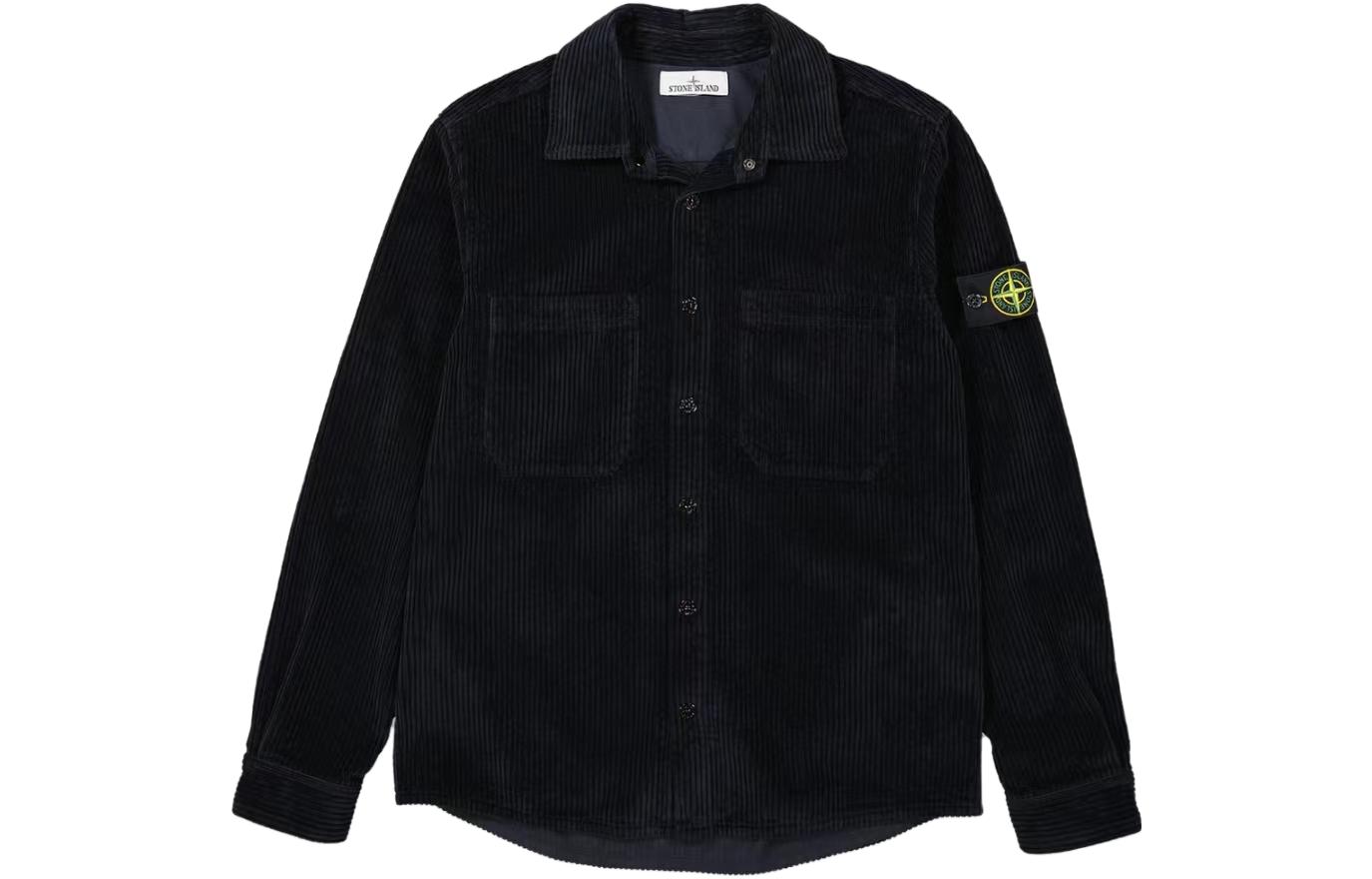 Stone Island Loose-Fit Navy Blue Single-Breasted Collar Jacket 791511311-V0020